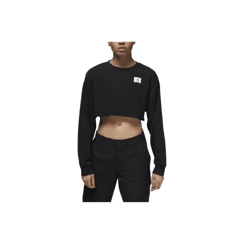 Jordan Black Women's Short Tops Джордан Черный Женские Короткие Топы