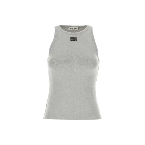 MIU MIU SS24 Майка Женская Серого цвета
