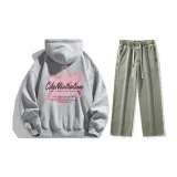 Комплект одежды (Свитшот серого цвета Фотиния + Джинсы грязно-желтого цвета с эффектом вымытого)