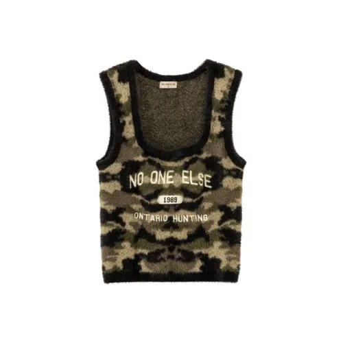 NO ONE ELSE Зеленый камуфляж Женские футболки