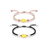 Китайский Благоприятный Животные Браслет-шнурок 1 Пара (Черный+Розовый)