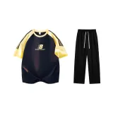 Жёлтый и тёмно-синий (Цветовые блоки, стиль позиционирования)