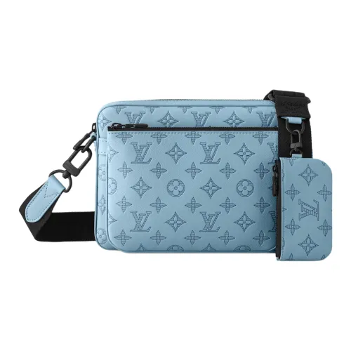LOUIS VUITTON TrioMessenger Телячья кожа Курьерская сумка Сумка через плечо Сумка на плечо Женская Синяя