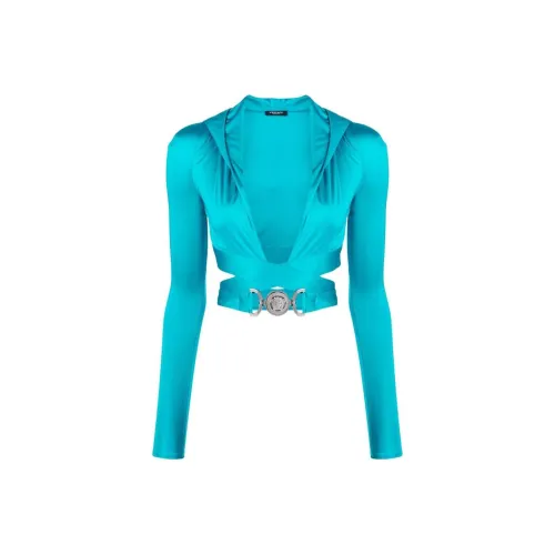 VERSACE Синий Женские Короткие Топы