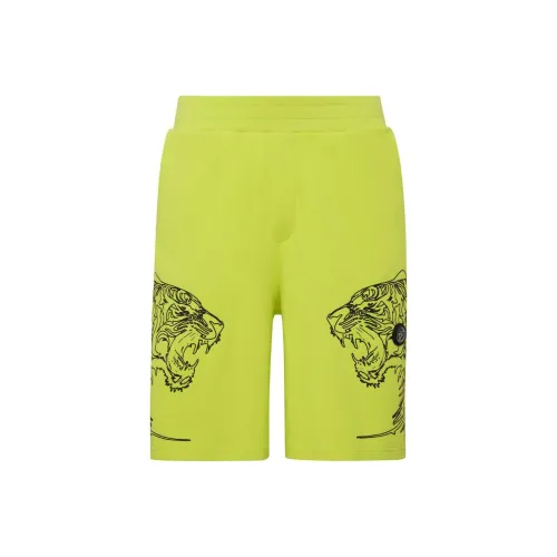 PLEIN SPORT SS24 Спортивные шорты Мужские Флуоресцентный Желтый