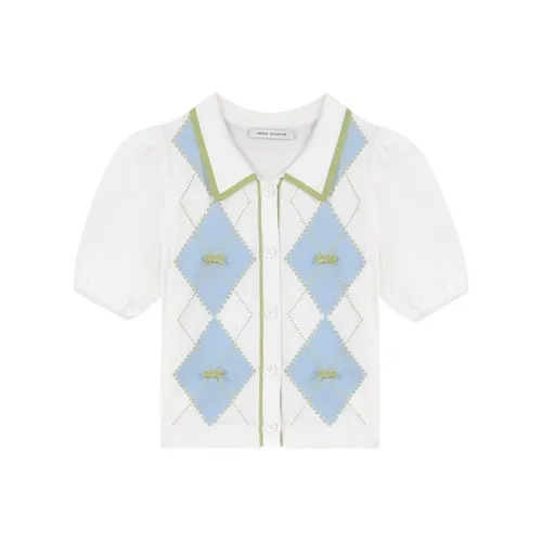 VEGA CHANG Преппи Белый Женские Футболки