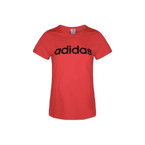 Adidas Комплект с короткими рукавами T-рубашка женский ярко-розовый флуоресцентный красный