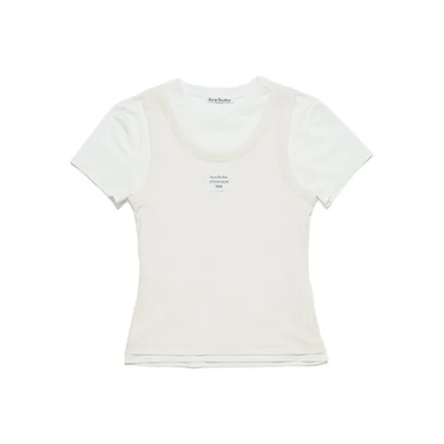 ACNE STUDIOS SS25 Стандартная T-рубашка Женская Белая