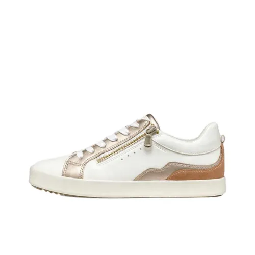 GEOX D Blomiee J Устойчивые к истиранию Низкие Кроссовки для скейтбординга Женские Белые Розовые