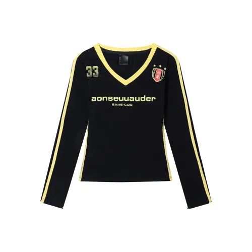 SLEEP AT 11 T Рубашка Женская Черная и Желтая