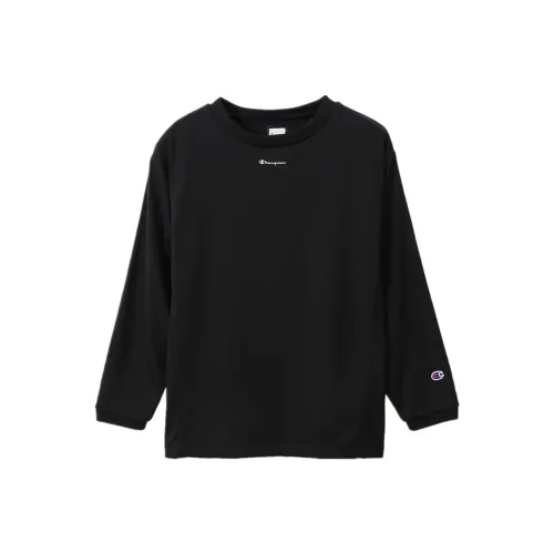 Champion Прямой крой Длинный рукав Т-рубашка Японская версия Женская