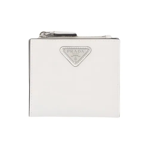 PRADA Saffiano кожа кошелек мужской белый