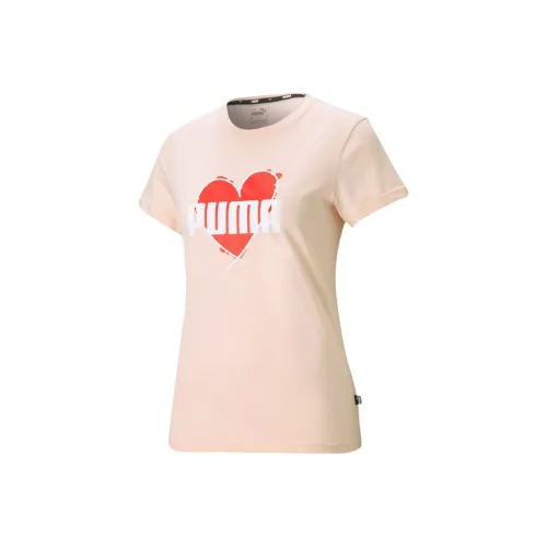 PUMA Heart Tee Love Printing Розовый Женские Футболки
