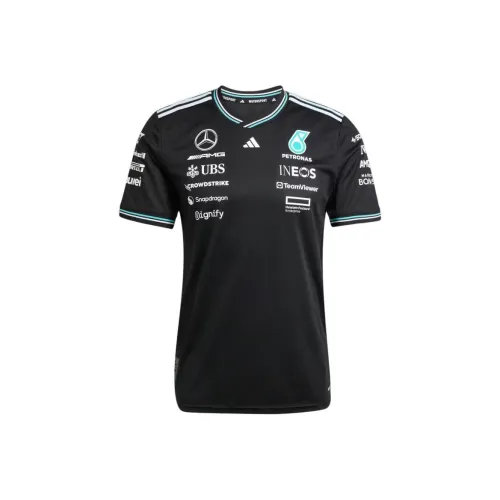 Adidas TEAM Черный/Белый Мужская Гоночная Футболка T-Shirt