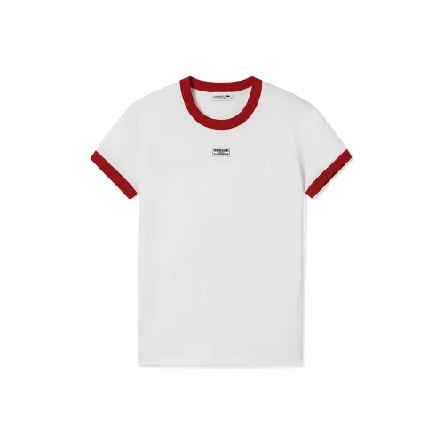 LACOSTE Красно-белые Женские футболки