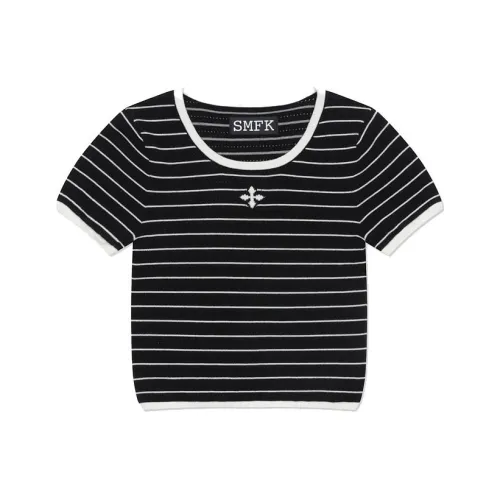 SMFK Черные полосы Женские Короткие топы