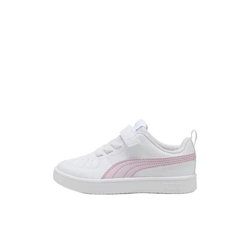 PUMA Rickie Low Топ Детские Скейтбординги Белый Розовый для детей 3-7 лет