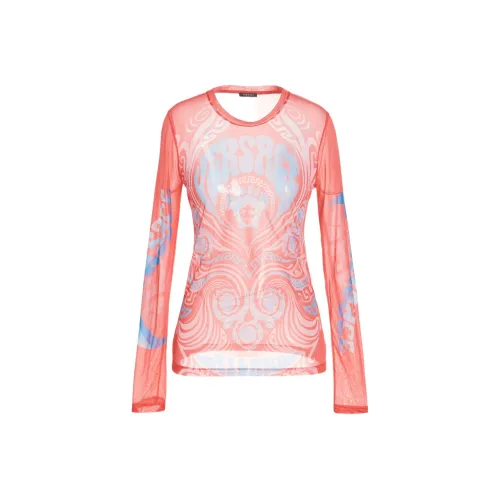 VERSACE Оранжево-розовые Женские Т-рубашки