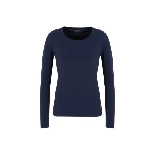 EMPORIO ARMANI EA7 Стандартная футболка женская синяя