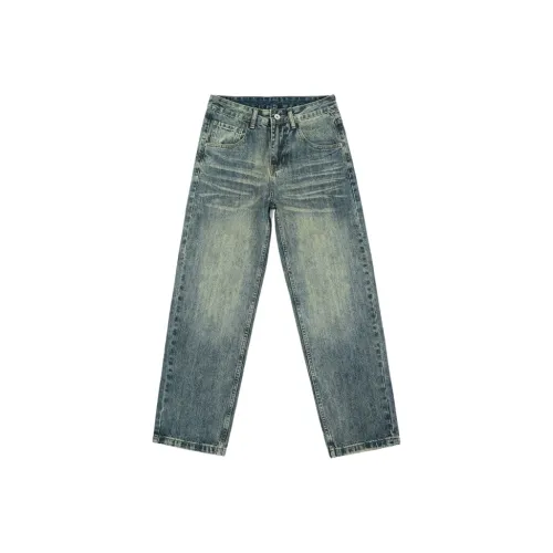 UKTK Винтажные синие мужские джинсы