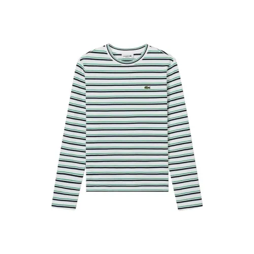 lacoste H5I/Зеленый белый/Темно-синий Полосы Женские Рубашки T