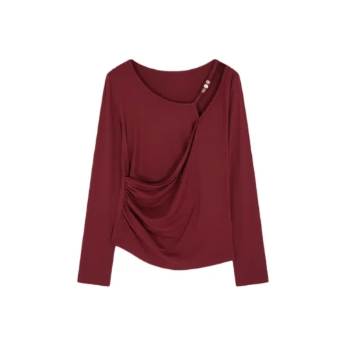 Mo Han Yi Mei T Рубашка Женская Рождественская Красная