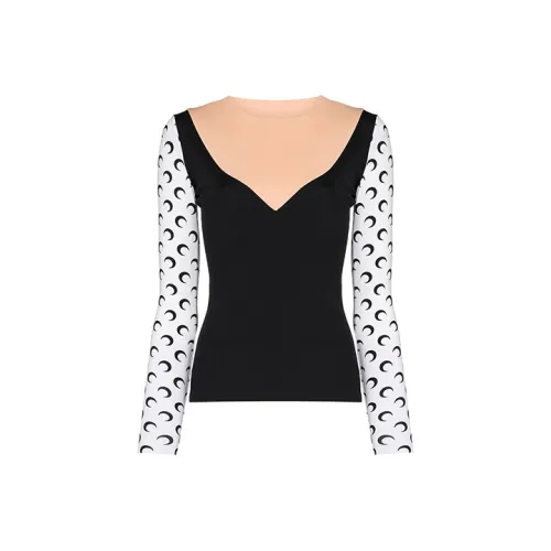 Marine Serre Черные Женские Рубашки T