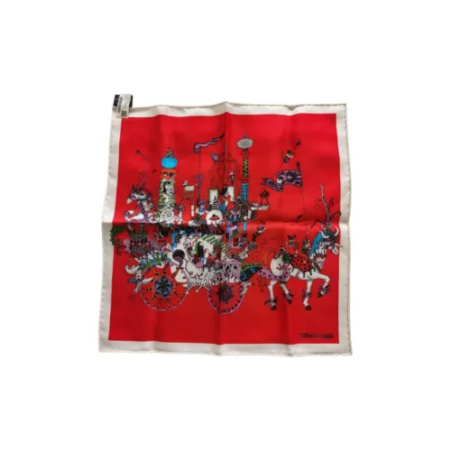 HERMES Шарфы из шелка тутового дерева Унисекс Красный