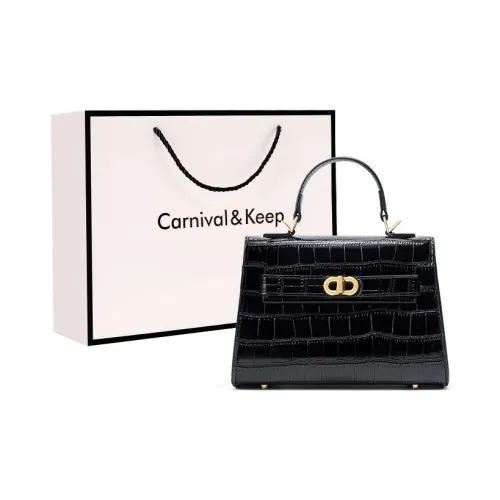 Carnival Keep Коровья кожа Сумка Женская Экрю Черный