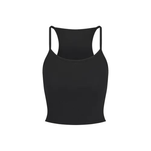 SKIMS SS24 Cotton Rib Cropped Cami Tank Top Women's SOOT Угольный Серый