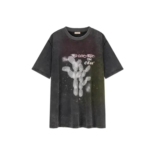 NO ONE ELSE Т-рубашка с оборванным рукавом женская черная серая