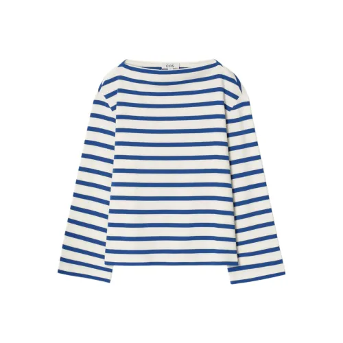 COS Рукав с спущенным плечом T-рубашка Женская Белая Полосы