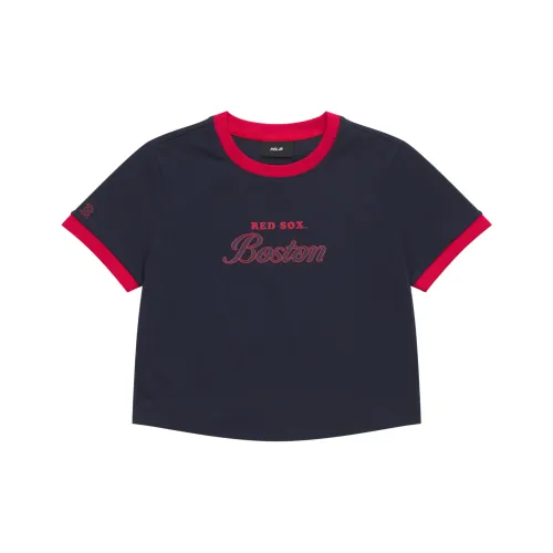 MLB Preppy Style Collection Boston Red Sox SS25 T-Shirt Женская Темно-синий
