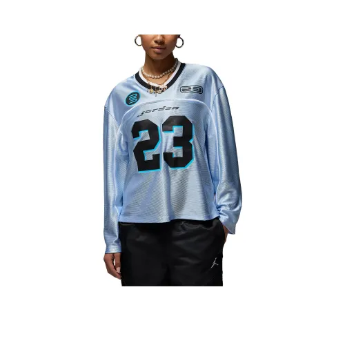 Джордан Рукав с спущенным плечом T-рубашка Женская Водород Синий