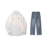 Set (White Shirt + Vintage Blue Jeans)  
Комплект (Белая рубашка + Винтажные синие джинсы)