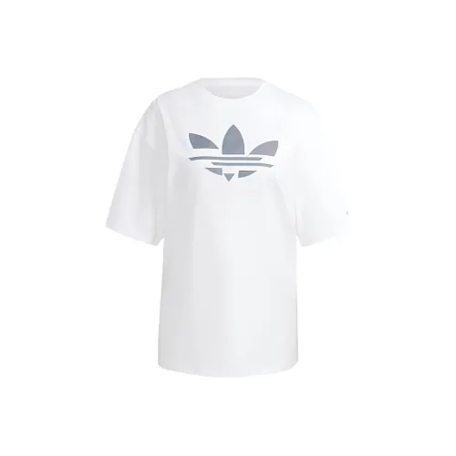 Adidas Originals Т-рубашка с рукавом-трубой женская белая