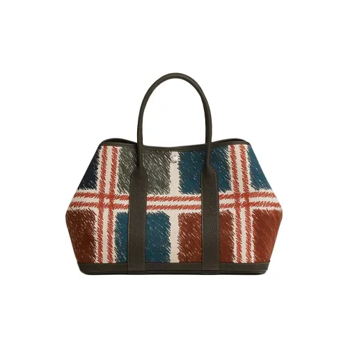 HERMES Garden Party H Plume Холст Сумка Женская Многоцветная