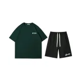 Рубашка с короткими рукавами из яшмы + черные шорты