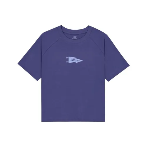 New Balance совместный бренд U1906 реглан-рубашка с длинным рукавом, женская, синий-фиолетовый