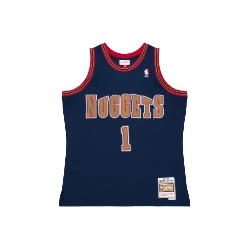 Mitchell Ness Синий Мужская баскетбольная футболка