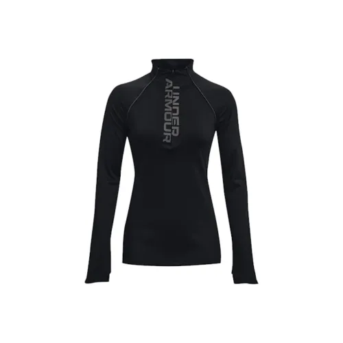Under Armour Рукав реглан T-рубашка Женская Черная