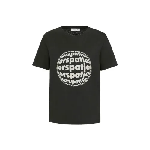 Dior Quarterly New Products Черные Женские Т-Рубашки