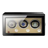 3 отделения для часов - черная внешняя сторона, бежевый внутренний