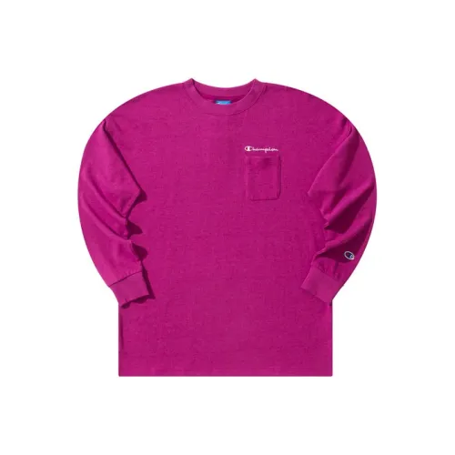 Champion Прямой крой Длинный рукав Т-рубашка Японская версия Женская