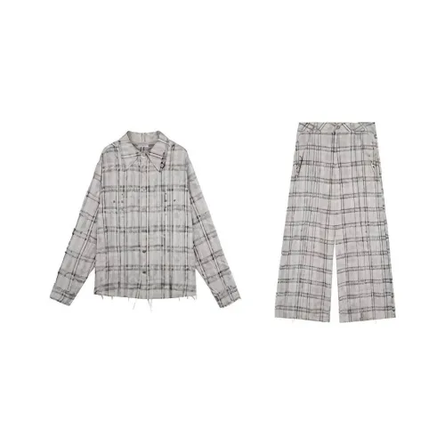 0 CROWORLD Lime Gray Мужские Комплекты Рубашки