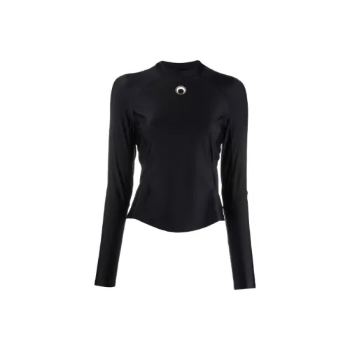 Marine Serre Черные Женские Рубашки T