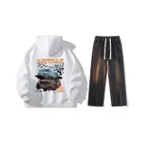 Комплект одежды (Белый топ + Черные джинсы)