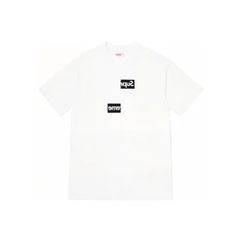 Supreme x COMME DES GARCONS SHIRT Split BOX LOGO Tee Белый T Shirt Рубашка Unisex Белый