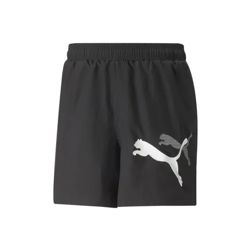 PUMA Essentials+ LOGO POWER Cat Плетеные шорты 5' Спортивные шорты Мужской Черный