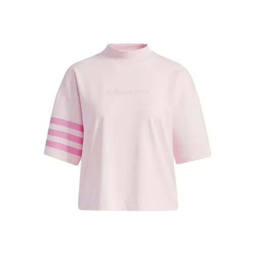 Adidas Neo Т-рубашка с оборванным плечом женская розовая